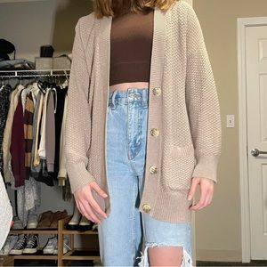 Aerie light brown cardigan.